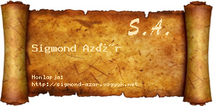 Sigmond Azár névjegykártya